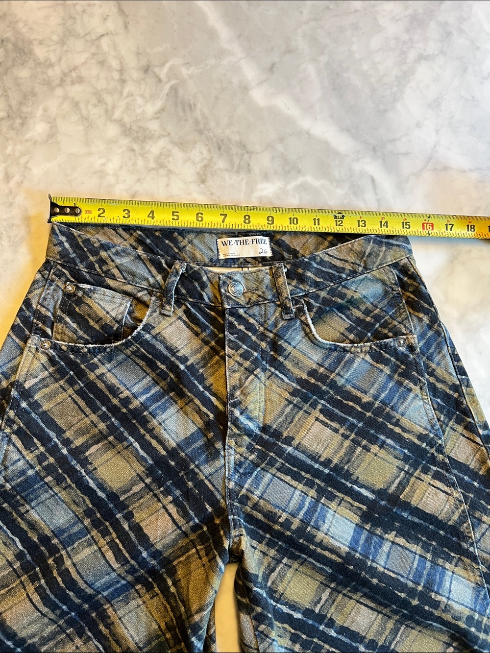We The Free Good Luck Printed Barrel Jeans Plaid Printed. 26. NWOT - Picture 9 of 11